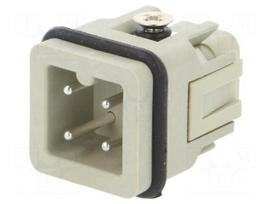 Connector: HDC | male | HDC | PIN: 4 | 3+PE | size 1 | 10A | 250V | 0.5÷2.5mm2