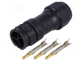 Connector: circular | male | plug | crimped | PIN: 3 | 14AWG÷12AWG | IP68