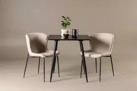 Venture Design Valgomojo komplektas Polar valgomojo stalas su Modesto kėdėmis 75x75 cm juodas smėlio MDF