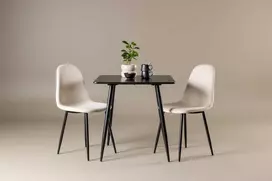 Venture Design Valgomojo komplektas Polar 75x75 cm Juoda Smėlio MDF