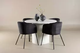 Venture Design Valgomojo komplektas Härön su kėdėmis Berit 110 cm Balta Juoda