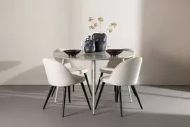 Venture Design Valgomojo komplektas Plaza 120 cm Smėlio spalvos
