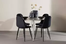 Venture Design Valgomojo komplektas Plaza valgomojo stalas su Polar kėdėmis 120 cm smėlio spalvos