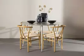 Venture Design Valgomojo komplektas Plaza stalas su Alfons kėdėmis 120 cm smėlio spalvos