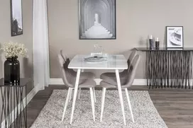 Venture Design Valgomojo stalas ir kėdžių komplektas Polar 120 cm baltas