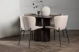 Venture Design Valgomojo stalas ir kėdžių komplektas Olivia ir Modesto 110 cm Pilka