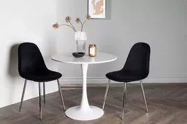 Venture Design Valgomojo stalas ir kėdžių komplektas, 60 cm, baltas ir juodas