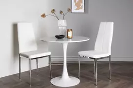 Venture Design Valgomojo stalas ir kėdžių komplektas Hamden ir Pastill 60 cm baltas metalas
