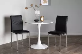 Venture Design Valgomojo stalas ir kėdžių komplektas 60 cm Balta Juoda