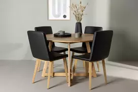Venture Design Valgomojo komplektas Yakidon valgomojo stalas ir Today valgomojo kėdė Natūrali Juoda