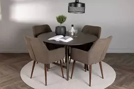 Venture Design Valgomojo stalo ir kėdžių komplektas Kaseidon ir Tomorrow 100 cm Rudas