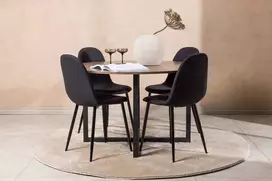 Venture Design Valgomojo komplektas Durango valgomojo stalas ir Polar valgomojo kėdė 120 cm juoda