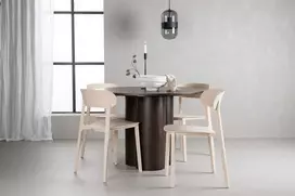 Venture Design Valgomojo stalas ir kėdžių komplektas Olivia medienos plastiko kompozitas Mocca Nature