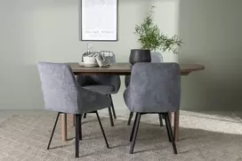 Venture Design Valgomojo komplektas Andy valgomojo stalas ir Rosie valgomojo kėdė 180x75 cm natūrali medžiaga
