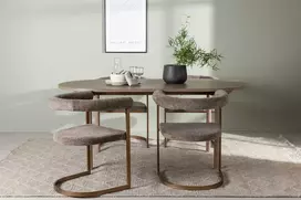 Venture Design Valgomojo komplektas 180x90x75 cm Natūralaus MDF Plienas 4 Kėdės