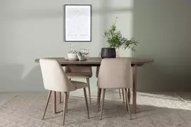 Venture Design Valgomojo stalas ir kėdžių komplektas Andy ir Night 180x75 cm Rudas MDF Audinys