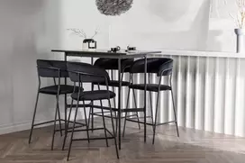Venture Design Baro stalo ir baro kėdžių komplektas Rax ir Lui 120x60 cm juodas