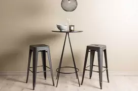 Venture Design Baro stalo ir baro kėdžių komplektas 60 cm juodos ir tamsiai pilkos MDF metalo