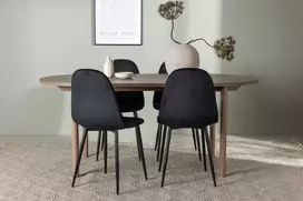 Venture Design Valgomojo komplektas Andy valgomojo stalas ir Polar kėdės 180x90x75 cm juodas MDF