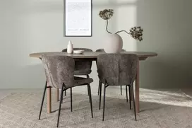 Venture Design Valgomojo stalas ir kėdžių komplektas Andy valgomojo stalas ir Modesto valgomojo kėdė 180x75 cm pilka