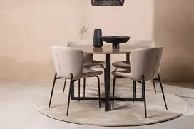 Venture Design Valgomojo stalas ir kėdžių komplektas Durango valgomojo stalas ir Modesto valgomojo kėdė 120 cm juoda
