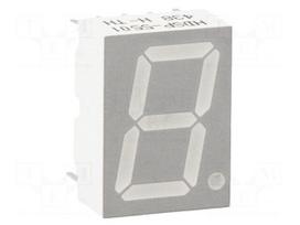 Display: LED | 7-segment | 14.22mm | 0.56" | No.char: 1 | red | 0.9÷2.8mcd