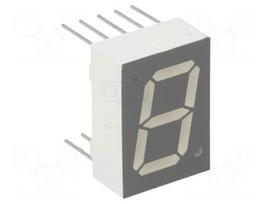 Display: LED | 7-segment | 13.2mm | 0.52" | No.char: 1 | red | 4÷5mcd