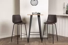 Venture Design Baro stalo ir baro kėdžių komplektas Tempe ir Alexi 60x60 cm juoda ruda MDF