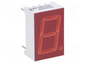 Display: LED | 7-segment | 14.22mm | 0.56" | No.char: 1 | red | 0.8÷2.4mcd