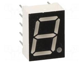 Display: LED | 7-segment | 10.16mm | 0.4" | No.char: 1 | green | 140mcd