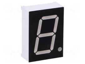 Display: LED | 7-segment | 20.4mm | 0.8" | No.char: 1 | amber | 60mcd