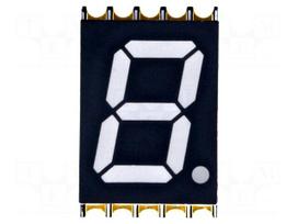 Display: LED | 7-segment | 10mm | 0.39" | No.char: 1 | red | 30mcd | cathode