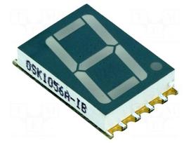 Display: LED | 7-segment | 14.22mm | 0.56" | No.char: 1 | yellow-green