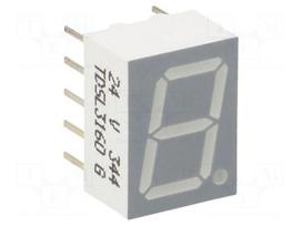 Display: LED | 7-segment | 10mm | 0.39" | No.char: 1 | orange-red
