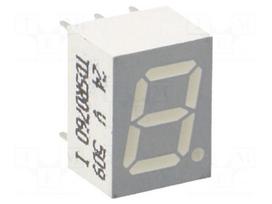 Display: LED | 7-segment | 7mm | 0.28" | No.char: 1 | red | 0.18÷2.2mcd