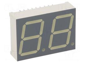 Display: LED | 7-segment | 20mm | 0.8" | No.char: 2 | green | 3÷10.5mcd