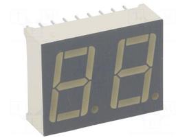 Display: LED | 7-segment | 14mm | 0.56" | No.char: 2 | green | 2÷10.5mcd