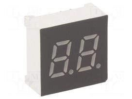 Display: LED | 7-segment | 7.62mm | 0.3" | No.char: 2 | yellow-green