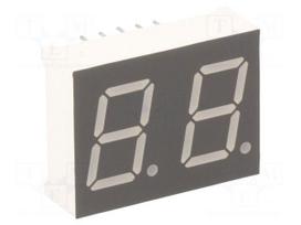 Display: LED | 7-segment | 12.7mm | 0.5" | No.char: 2 | yellow-green