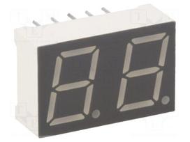 Display: LED | 7-segment | 10mm | 0.39" | No.char: 2 | red | 24÷48mcd