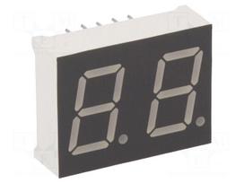 Display: LED | 7-segment | 12.7mm | 0.5" | No.char: 2 | yellow-green