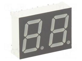 Display: LED | 7-segment | 14.2mm | 0.56" | No.char: 2 | red | 40÷80mcd
