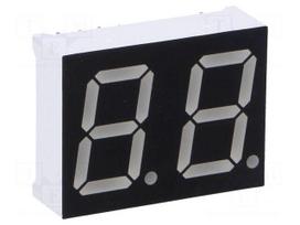 Display: LED | 7-segment | 14.2mm | 0.56" | No.char: 2 | amber | 60mcd