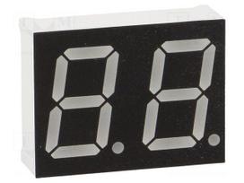 Display: LED | 7-segment | 14.2mm | 0.56" | No.char: 2 | green | 160mcd