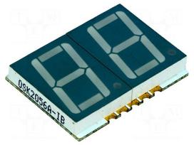 Display: LED | 7-segment | 14.22mm | 0.56" | No.char: 2 | yellow | 8÷25mcd