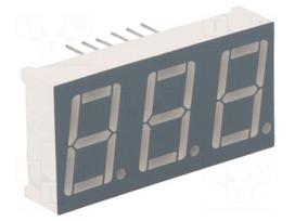 Display: LED | 7-segment | 14.2mm | 0.56" | No.char: 3 | red | 30÷60mcd