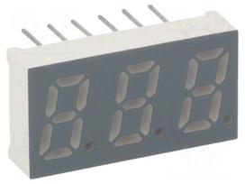 Display: LED | 7-segment | 8mm | 0.31" | No.char: 3 | yellow-green | anode