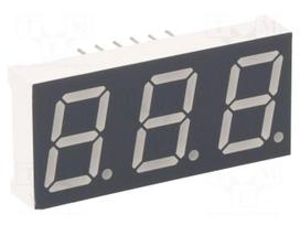 Display: LED | 7-segment | 13.2mm | 0.52" | No.char: 3 | yellow-green