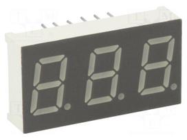 Display: LED | 7-segment | 10.2mm | 0.4" | No.char: 3 | yellow-green
