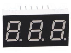 Display: LED | 7-segment | 10.16mm | 0.4" | No.char: 3 | red | 11mcd